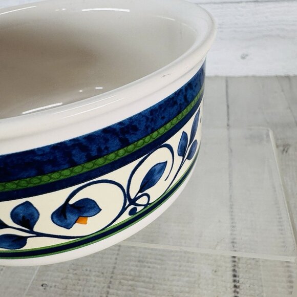 Pfaltzgraff ORLEANS #280 USA Blue Green Vines Yellow Stoneware Soup Mugs Set 3 - Picture 15 of 16